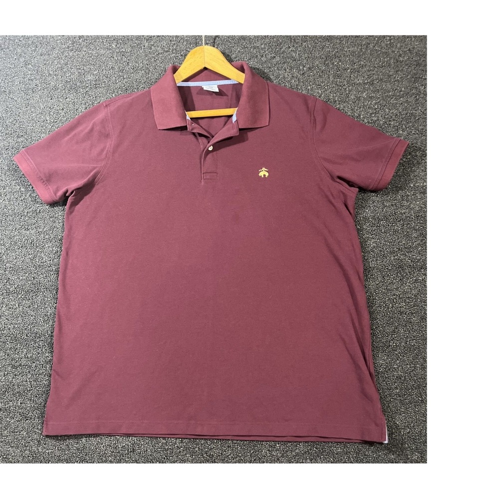 Brooks Brothers 1818 Performance Polo Mens XXL Slim Fit Burgundy Cotton Pique